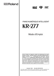 Roland KR-277 Mode D'emploi
