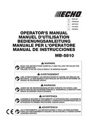 Echo MB-5810 Manuel D'utilisation