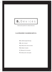 D Devices D Ultrasonic Cleaning Bath 3L Mode D'emploi