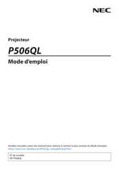 NEC NP-P506QL Mode D'emploi