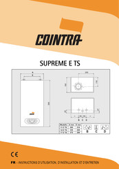 Cointra SUPREME E TS Instructions D'utilisation, D'installation Et D'entretien