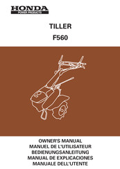 Honda Power Products TILLER F560 Manuel De L'utilisateur