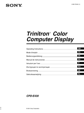 Sony Trinitron CPD-E430 Mode D'emploi