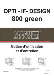 Bodart & Gonay OPTI 800 Green Notice D'utilisation