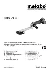 Metabo KNS 18 LTX 150 Notice Originale