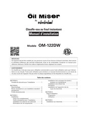 Toyotomi Oil Miser OM-122DW Manuel D'installation