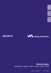 Sony Walkman NWZ-S638F Mode D'emploi