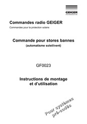 GEIGER GF0023 Instructions De Montage Et D'utilisation