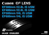 Canon EF600mm f/4l IS II USM Mode D'emploi