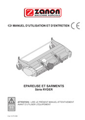 zanon RYDER Série Manuel D'utilisation