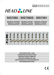 Fracarro HEAD LINE SIG7282S Instructions D'emploi