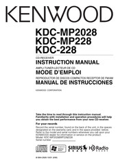 Kenwood KDC-228 Mode D'emploi