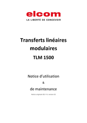 ELCOM TLM 1500 Notice D'utilisation Et De Maintenance