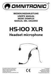 Omnitronic HS-100 XLR Mode D'emploi