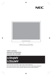 NEC LCD22WV Manuel D'utilisation