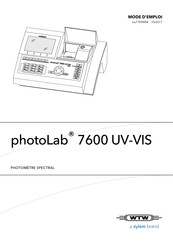 Xylem WTW photoLab 7600 UV-VIS Mode D'emploi