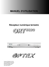 Optex ORT8820 Manuel D'utilisation