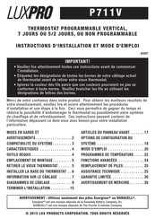 LuxPro P711V Instructions D'installation