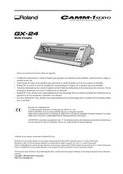 Roland GX-24 Mode D'emploi