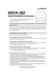 Roland DWX-50 Guide D'utilisation Et D'entretien