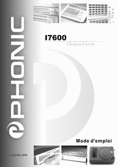 Phonic i Supra Curve I7600 Mode D'emploi