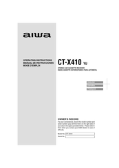 Aiwa CT-X410 YU Mode D'emploi