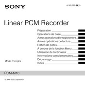 Sony PCM-M10 Mode D'emploi