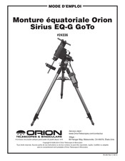 Orion Sirius EQ-G GoTo Mode D'emploi