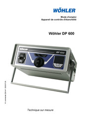 Wohler DP 600 Mode D'emploi