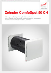 Zehnder ComfoSpot 50 CH Série Mode D'emploi Et Notice De Montage