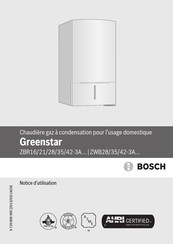 Bosch Greenstar ZBR 28 Notice D'utilisation