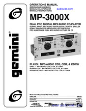 Gemini MP-3000X Manuel D'instructions
