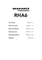 Marantz professional RHA6 Guide D'utilisation