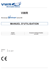 VWR VisiScope 400 Série IT405FLD Manuel D'utilisation