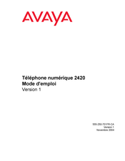 Avaya 2420 Mode D'emploi