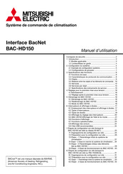 Mitsubishi Electric Interface BacNet BAC-HD150 Manuel D'utilisation