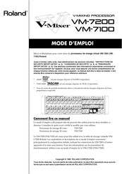 Roland VM-7100 Mode D'emploi