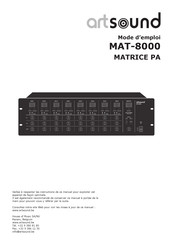 Artsound MAT-8000 Mode D'emploi