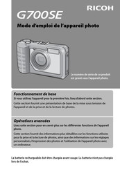 Ricoh G700SE Mode D'emploi