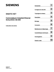 Siemens SIMATIC NET SCALANCE XB-000 Instructions De Service