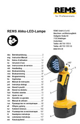 REMS REMS Akku-LED-Lampe Notice D'installation Et D'utilisation Succincte