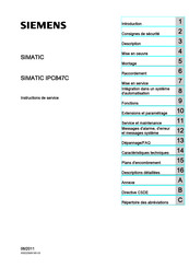 Siemens SIMATIC IPC847C Instructions De Service