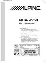 Alpine MDA-W750 Mode D'emploi