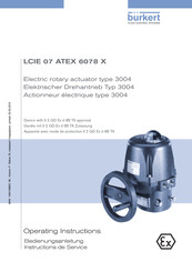 Burkert LCIE 07 ATEX 6078 X Instructions De Service