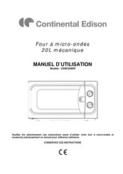 CONTINENTAL EDISON CEMO20MW Manuel D'utilisation