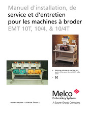 Melco EMT 10T Manuel D'installation, De Service Et D'entretien