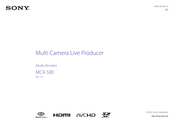 Sony MCX-500 Mode D'emploi