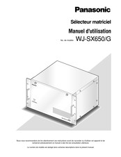 Panasonic WJ-SX650G Manuel D'utilisation