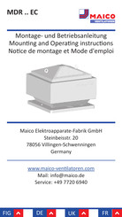 Maico MDR 25 EC Notice De Montage Et Mode D'emploi