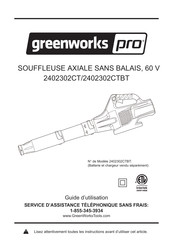 GreenWorks Pro 2402302CTBT Guide D'utilisation